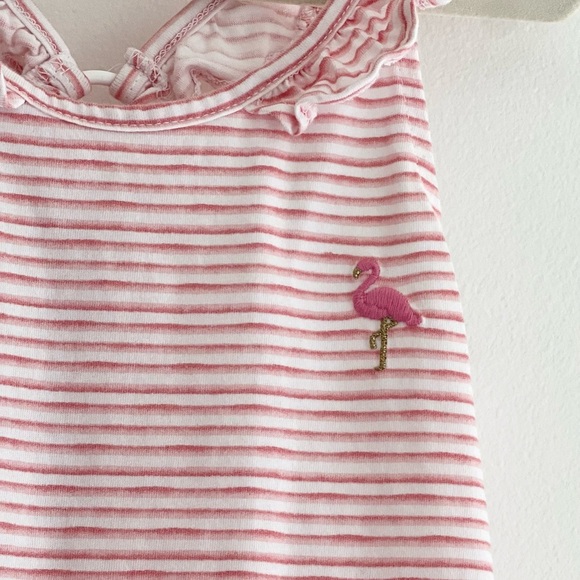 Carter's Pink and White Striped Ruffle Neck Tank Top Toddler Girls 5T - Picture 3 of 6